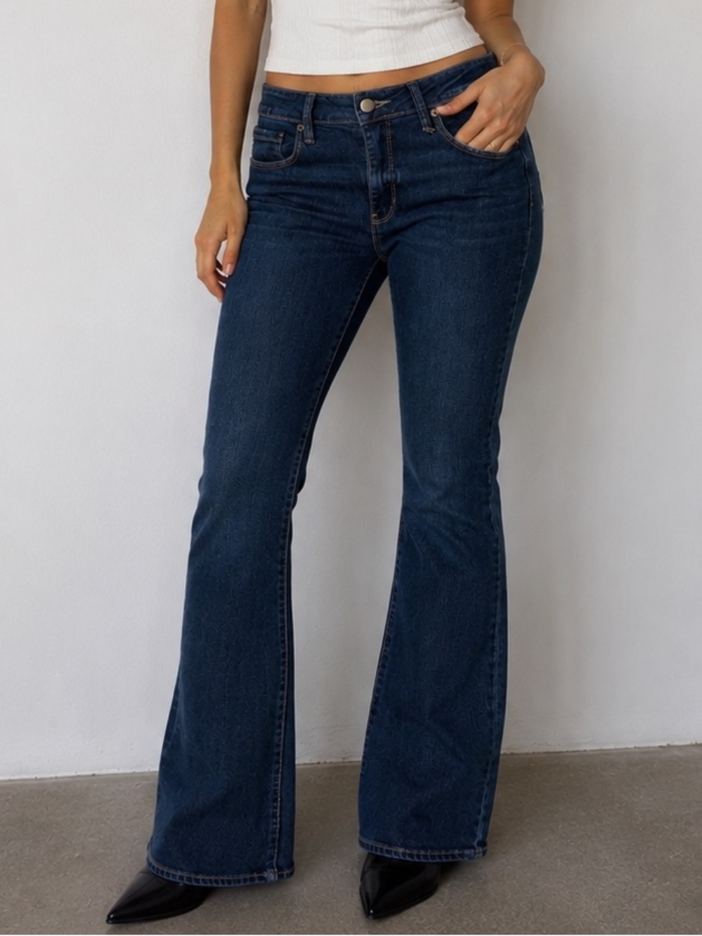 Just USA Dark Wash Bootcut Jeans High Rise Stretch 12 Minimalist Casual